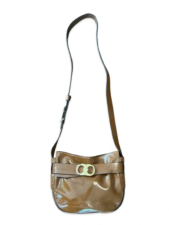 Tory Burch Gemini Link Patent Leather Cross Body in Umber NEW - Picture 15 of 16
